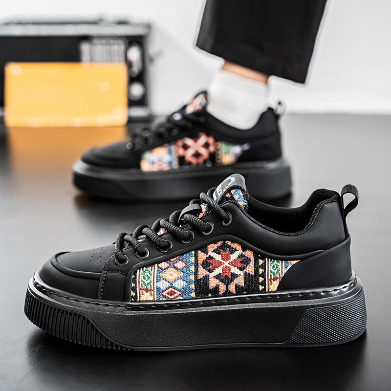 Zapatillas de hombre de primavera 2026, nuevo estilo, blancas, con aumento de altura oculto, modernas y versátiles, de suela gruesa, informales. image 3