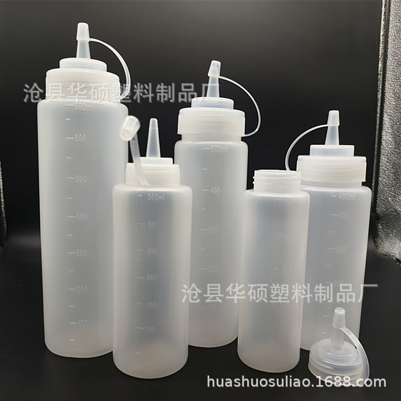 厂家批发多型号透明挤酱瓶塑料尖嘴瓶沙拉奶油番茄酱调料瓶