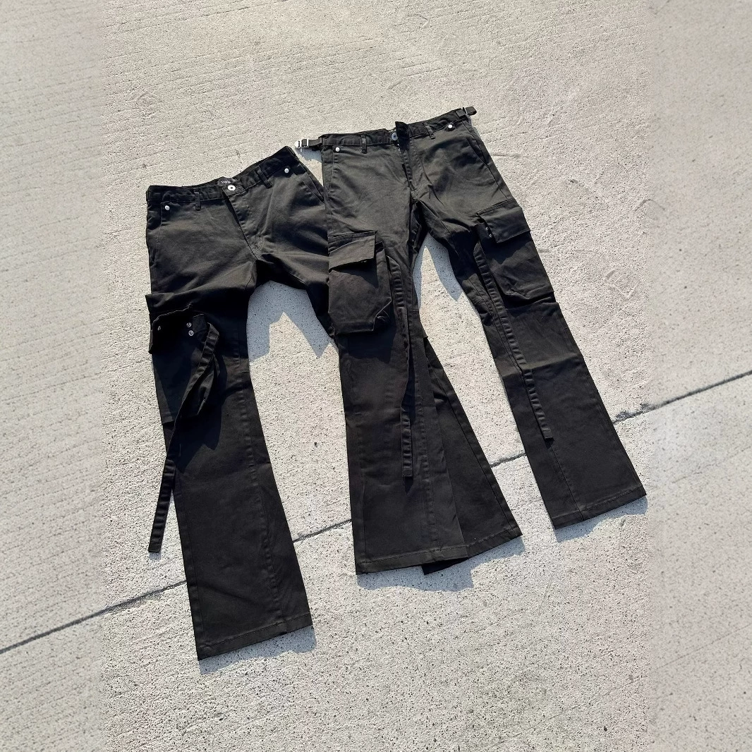Брюки vujade cargo2.0 с микро-расклешенным низом и ремнями, рабочие брюки для мужчин, в том же стиле, что и Kenijima