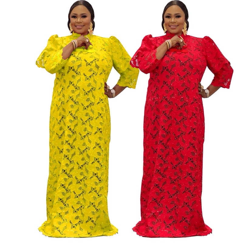 Cross-border Supply Robe African Long Dress Women's Fam Party Lace dress Clearance