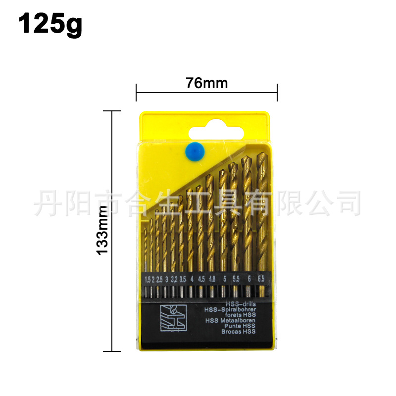 塑盒装麻花钻-13pcs镀钛