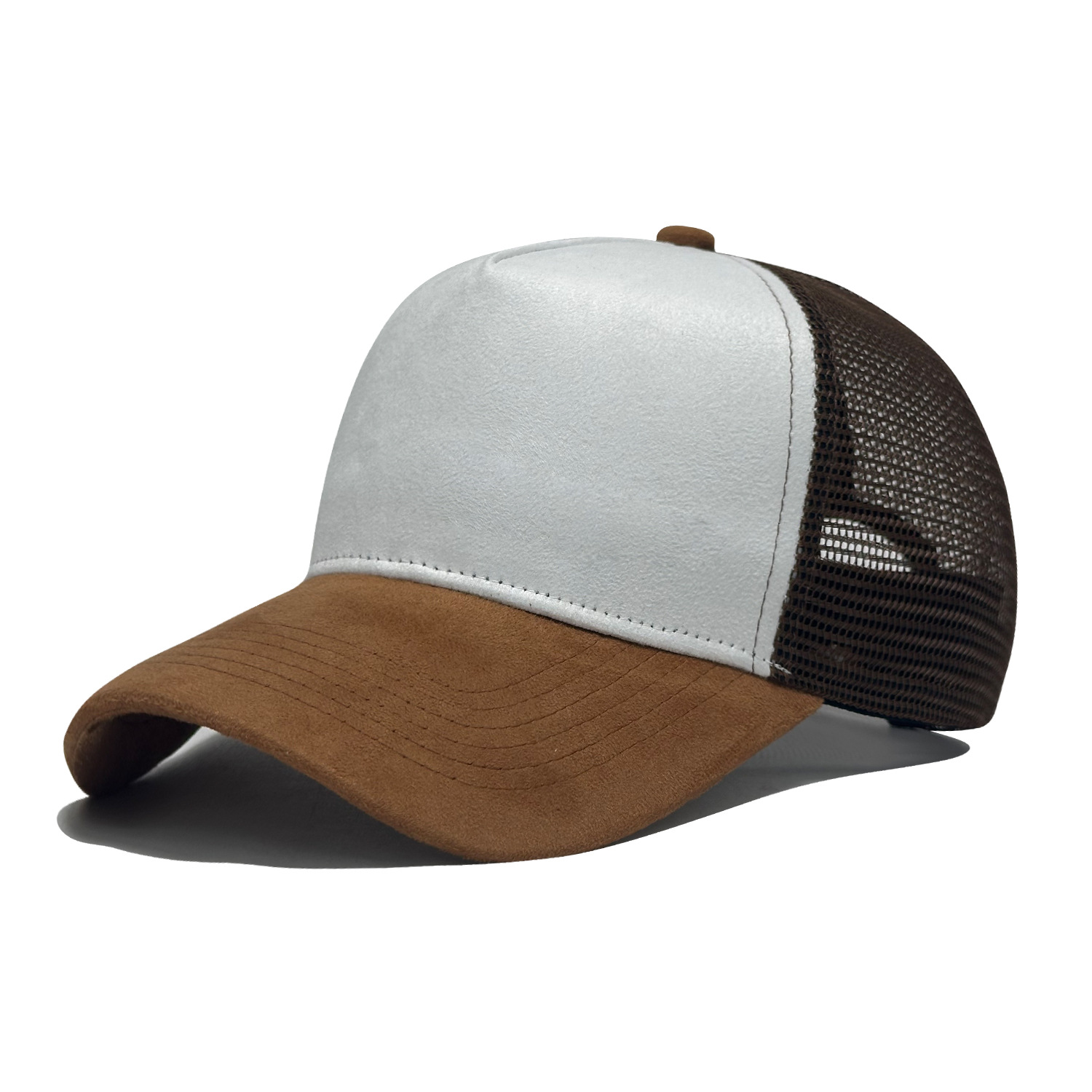 Cinco piezas de gorra de red de gamuza para hombres de verano al aire libre sombrero de protección solar sombrero de red transpirable sombrero de béisbol personalizado