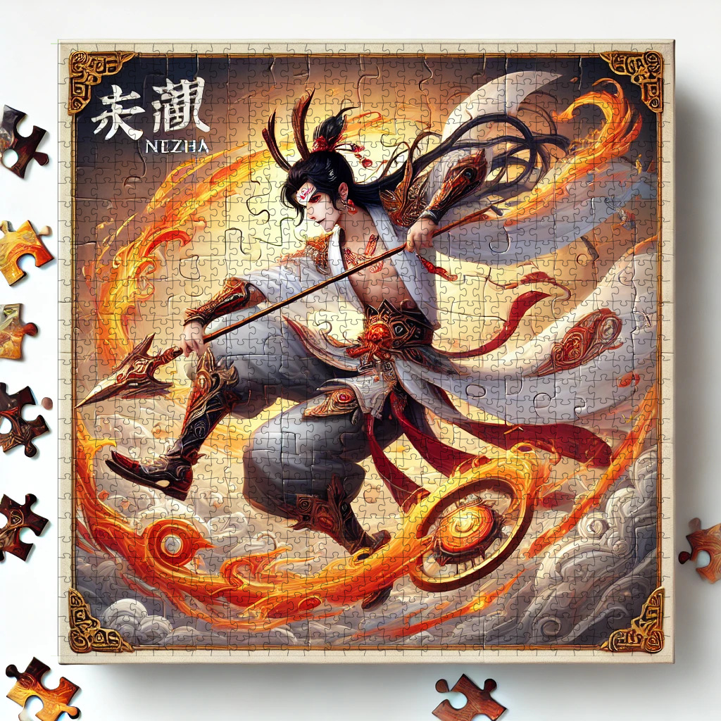 Nezha: the Devil Boy Naohai Puzzle 1000 Pieces Ao Bingguochao Ip Game Cultural and Creative Peripheral Customized Paper Puzzle