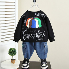 4788男童春裝套裝2024新款帥氣兒童裝春季時髦衛衣兩件套洋氣寶寶