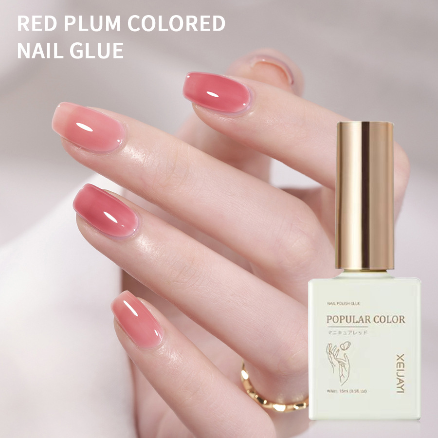 New white nail polish glue Red Ice transparent nail polish shop special long-lasting firm Nail Polish glue suit