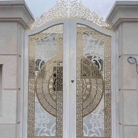 CNC laser cutting board processing modern simple villa entrance door driveway door foreign trade export best-selling