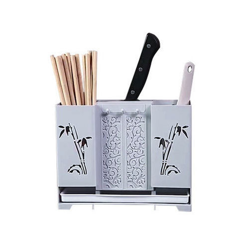 Home Multi-functional Hairy Traceless Wall-mounted Drain Chopstick Pot Chopstick Cylinder Kitchen Chopstick Rack Display Shelf Creative Chopstick Pot