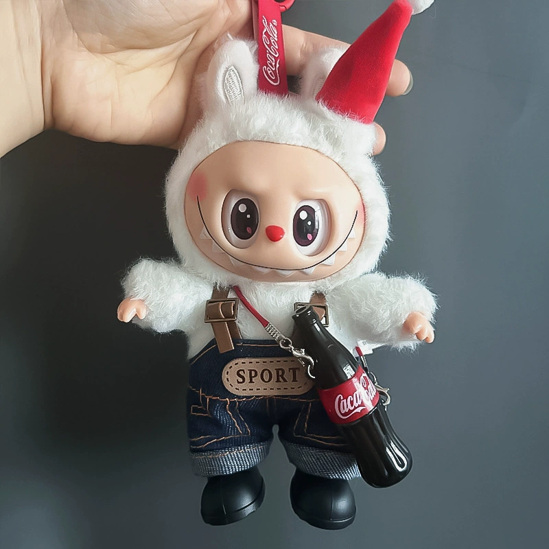 Набор одежды (Labubu) для куклы 17 см, костюм Coca-Cola с наушниками и ботинками, мульт стилевые