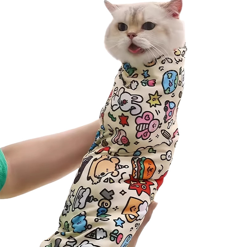 猫固定ラップ、猫布、爪切り、注射、引っかき防止、噛みつき防止、猫の逃走防止加工品、拘束猫洗浄バッグ、魔法の布|undefined