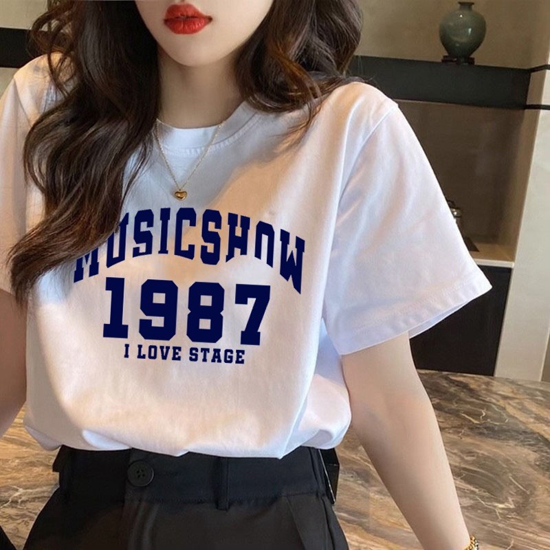 2026 Heavyweight Pure Cotton Women's Short-Sleeve T-Shirt, Student Summer Korean Style New Model, High-End Feel, Loose Fit, Popular Versatile Top