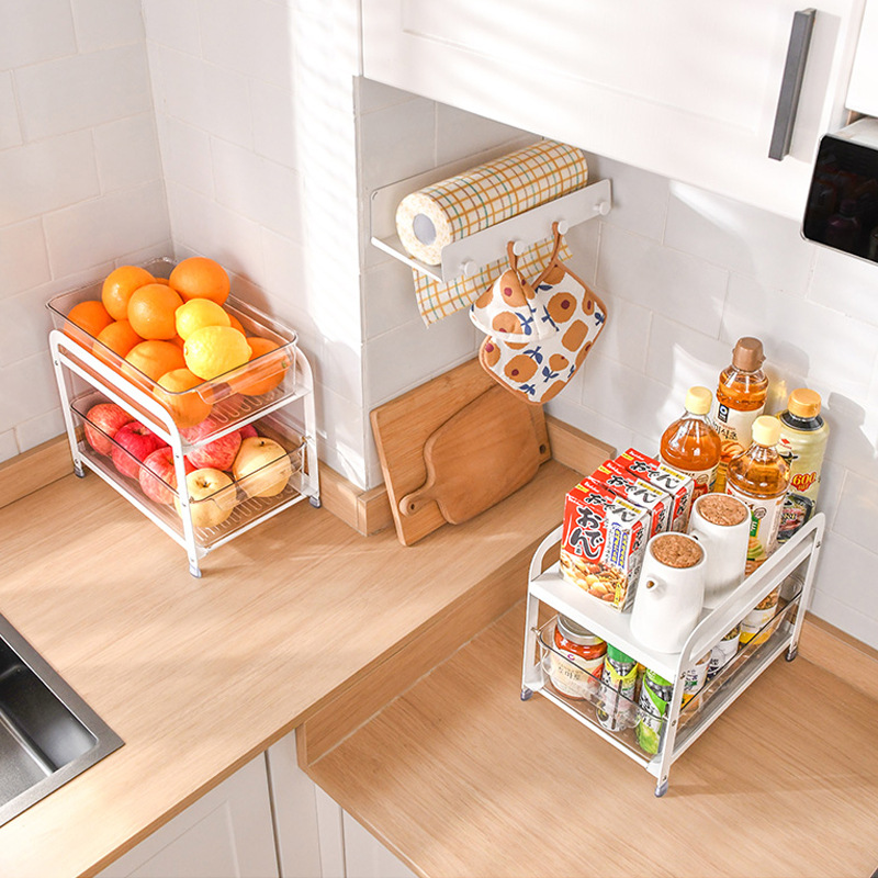 Kitchen cup storage rack desktop cabinet drawer type water cup mug holder snack fruit rack