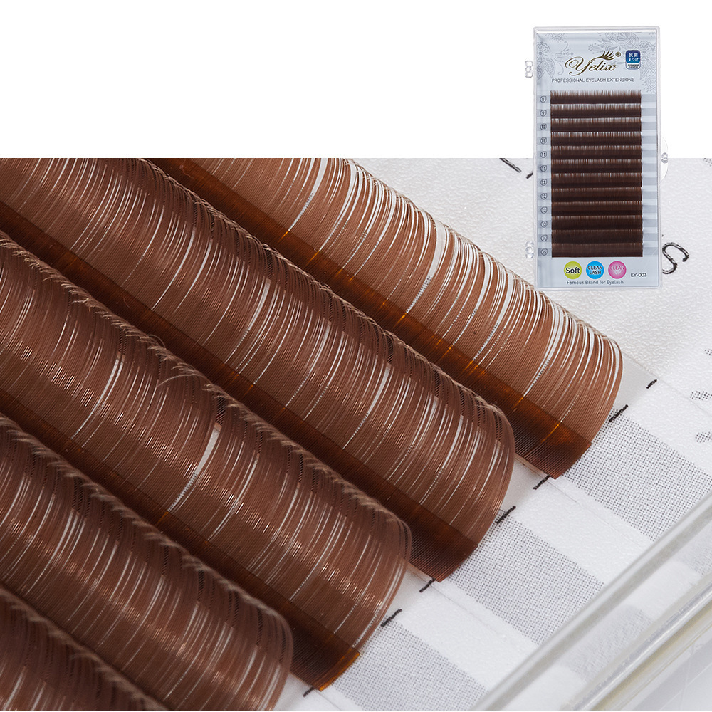 Fábrica de mezcla 0.07 pestañas de color, pestañas falsas, gran capacidad de injerto de vello redondo denso, pestañas al por mayor