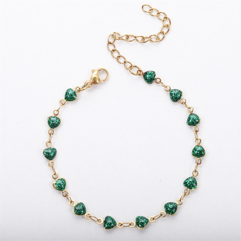 cable chain Chain Type 1 Piece 304 Stainless Steel Cable Chain Bracelets Chain Sweet Heart Shape
