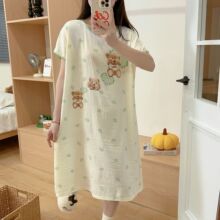 睡裙新款云朵绵均码少女睡衣女夏季短袖套头卡通跨境外单跑量直播