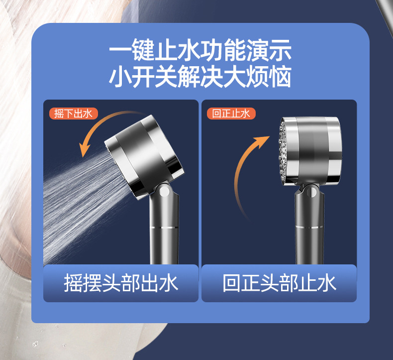 Shower head, double-sided pressurized shower head, water heater, bathroom, hand-held shower head, single head undefined