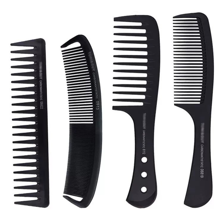 大宽齿梳子油头梳子顺发梳子理发分区梳子化妆梳造型梳黑色疏齿梳