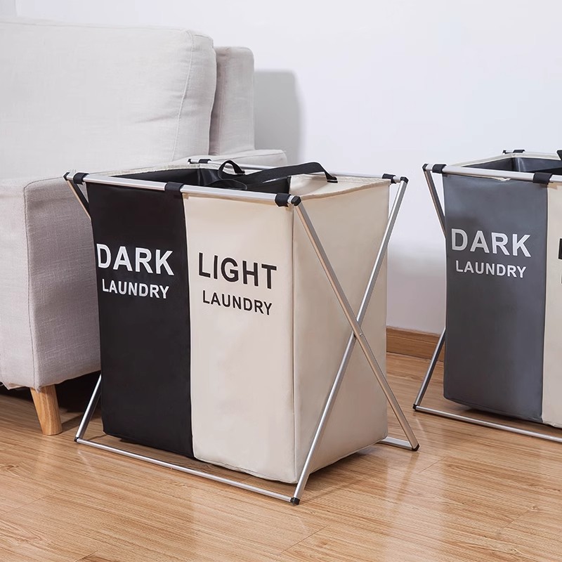 Cesta de ropa sucia plegable doméstica, gran capacidad de ropa sucia, cesto de almacenamiento de ropa, marco de aluminio, tela de Oxford, cesto de ropa sucia lavable