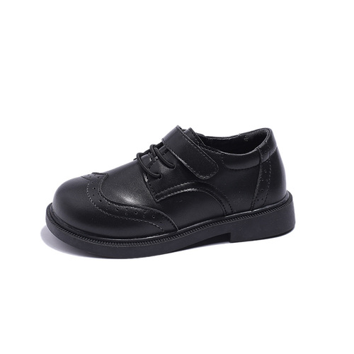 Boys' small leather shoes British style spring and autumn  new style trendy soft bottom with suit performance black children's shoes on behalf of