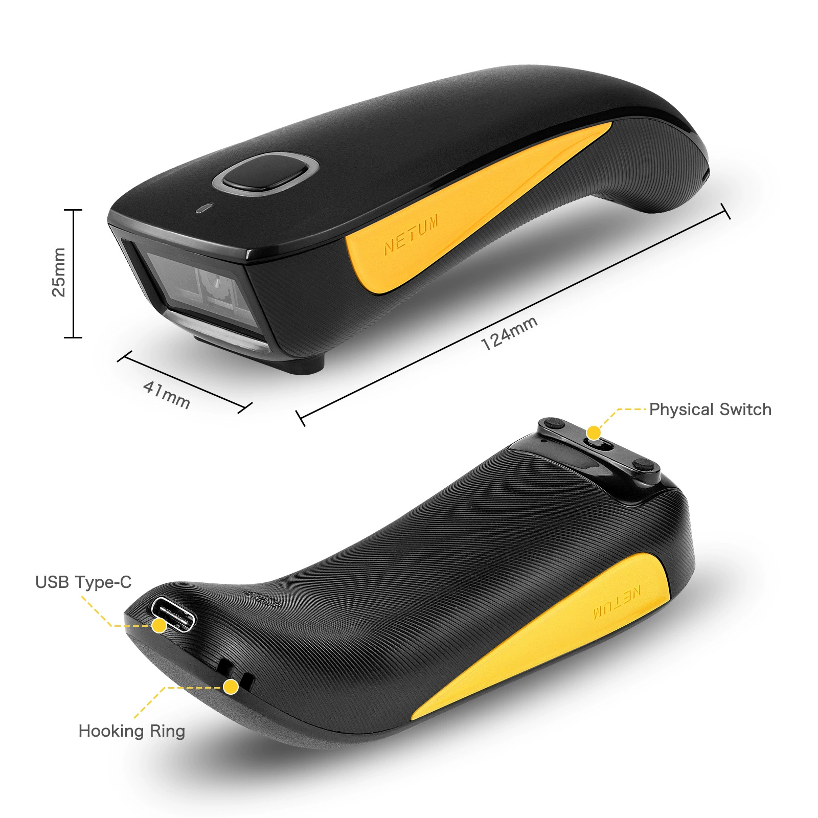 Карманный сканер штрихкодов Netum C750 Pocket Mini Bluetooth 2D