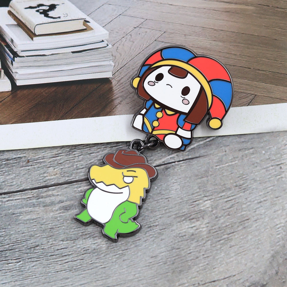 Magical Digital Circus enamel brooch, Q-version Pamni merchandise badge, crocodile Gabu pendant, lapel pin