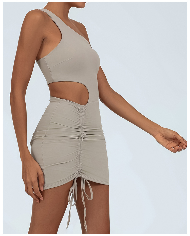 Vapatas de yoga de mujeres europeas y estadounidenses transfronterizas con leggings de alta velocidad elástica de cuerda seca deportiva de acondicionamiento físico falda de tenis bolsas de ropa