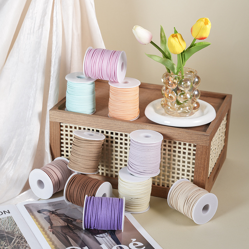 源头工厂 韩国绒绳双面绒织带 DIY饰品尼龙编织带 皮绳 饰品环保