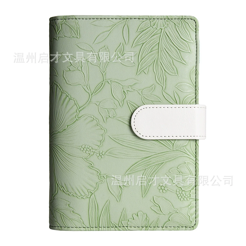 профили embossed macaron binder A6 notebook customized leather shell binder cash budget planning book