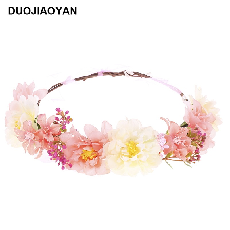 Fashion Fabric Bohemian Flower Wreath Ladies Headband display picture 3