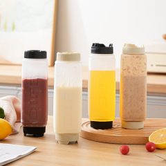 食品グレードの双頭サラダドレッシングスクイーズボトルコンデンスミルク大口径商業プラスチック調味料ボトルケチャップスクイーズボトル