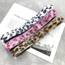 千禧风粉色毛绒豹纹宽腰带女小众设计感皮带朋克风配裙子牛仔裤带
