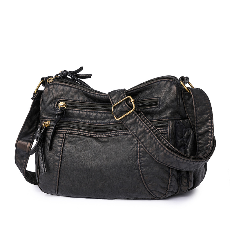 Washed Leather Women's 2023 New Model Shoulder Fashionable Large-capacity Crossbody Bag, PU Mom's Small Square Bag_voghion.com