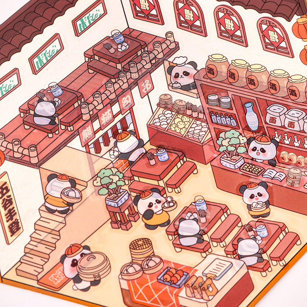 Pegatinas paisajísticas 3D sin recorte DIY pegatinas decorativas hechas a mano para niños interesantes pegatinas de campana de mano para decorar pequeños patrones