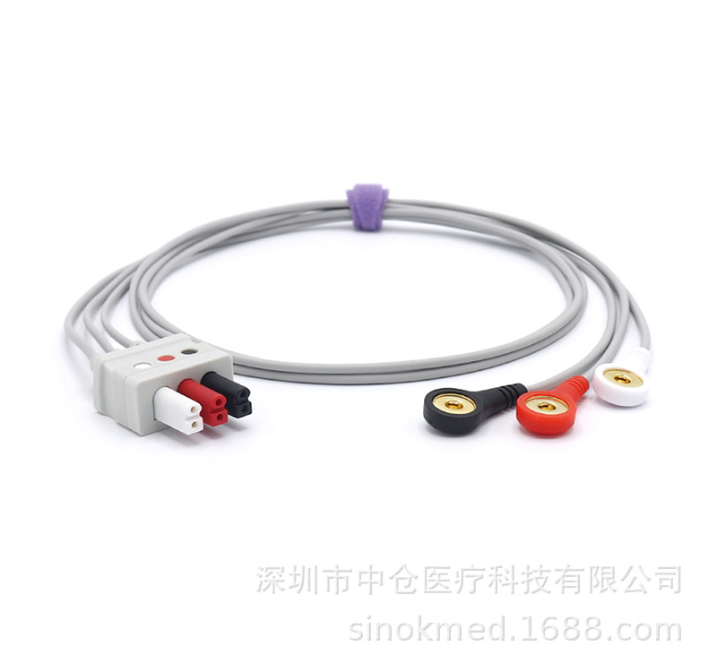 兼容西门子3导心电导联线\扣式分线\美标
