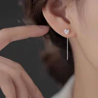 Любовь Цветочная Ушная Цепь Холодный Ветер Одирачный бриллиант Круглый Серьги Квадратные Серьги Длинные Кышки Циркон Серьги