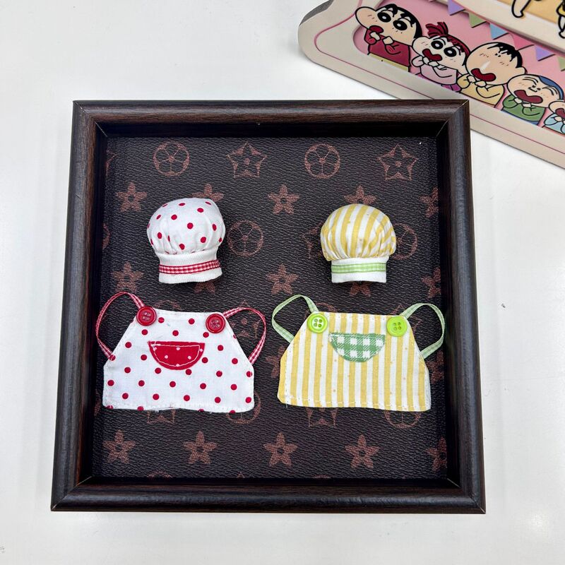 Cute 10cm Baby Clothes Kt Chef Hat Apron Plush Doll Accessories DIY Accessories Doll Decoration Dress up Batch