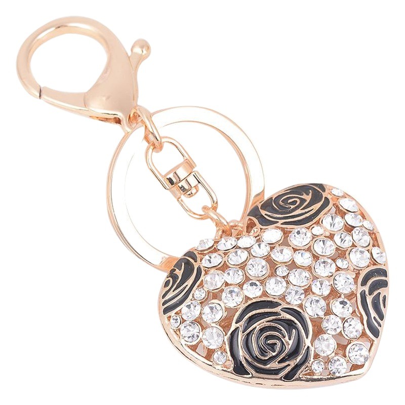 Estilo coreano moda amor flor llavero regalo creativo en forma de corazón aleación llavero colgante accesorios fábrica al por mayor
