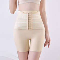 跨境廠家錦綸高腰塑形束腰收小肚子排扣運動緊身塑身收腹褲提臀褲