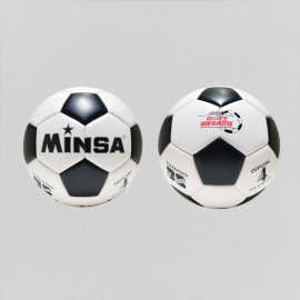 工厂直销 MINSA5/4号羊皮纹黑白块机缝足球学生训练专用可印LOGO