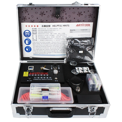 Glass tools one-button pumping fool type electric pumping upgrade without technology Tektronix for ten years (Auto glass repair liquid) - dark-pink-e6-glass-machine-complete-set