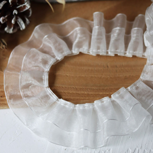 4cm wide double layer snow yarn with lace accessories pleats ruffle neckline cuffs clothing handmade materials