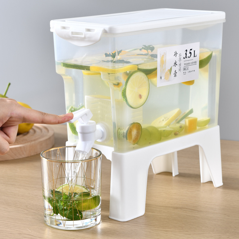 ダブルフィルター蛇口付き大容量冷蔵庫冷水ポット家庭用フルーツジュース飲料茶バケツ高温冷水ポット|undefined