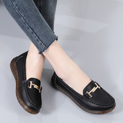 Women's New Autumn/Winter Cotton-lined Soft Sole Mother's Shoes Slip-on White Flat Casual Heated Single Shoes