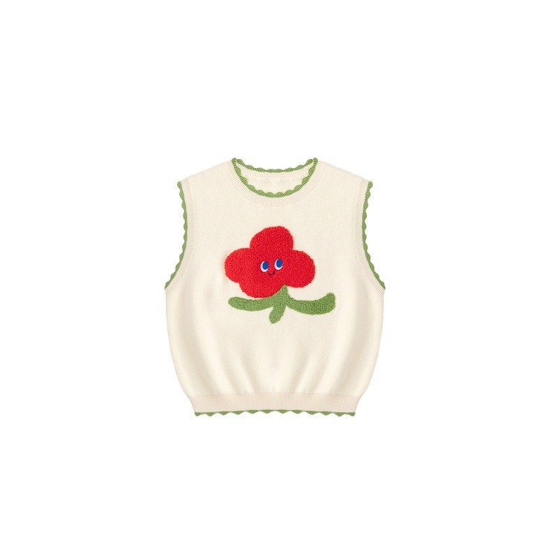 Dudu home girl's vest spring vest children's vest Spring and Autumn baby waistcoat girl's treasure knit vest children's vest