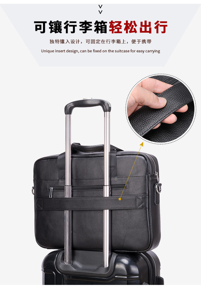 Túi công sở nam da bò thật Marante dáng thanh lịch nhẹ, đựng laptop 15,6 inch — 8824 đỏ cà phê, 8824 cà phê, 8824 màu đen, Cà phê chi tiết 11