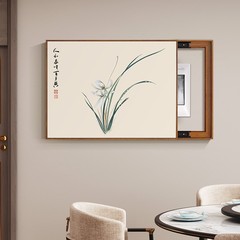 新しい中国風の張大千蘭メーターボックス装飾絵画パンチフリースイッチ配電ゲート信号ボックスブロック吊り絵画