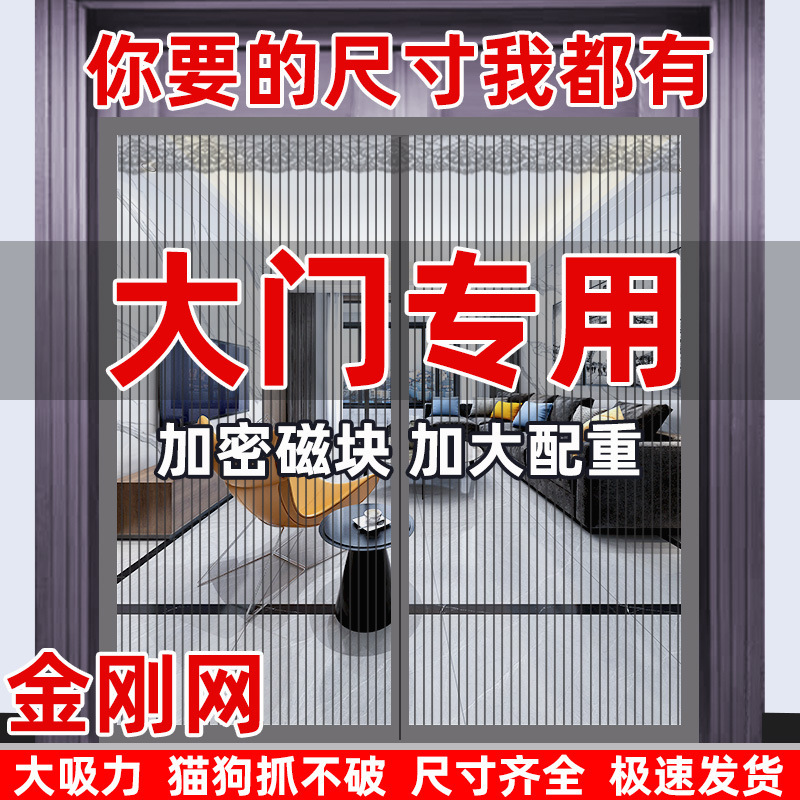 Summer Anti-mosquito Door Curtain Velcro Punch-free Special Rural Door Magnetic Strip Magnetic Second Opening Seconds and Self-priming Screen Door