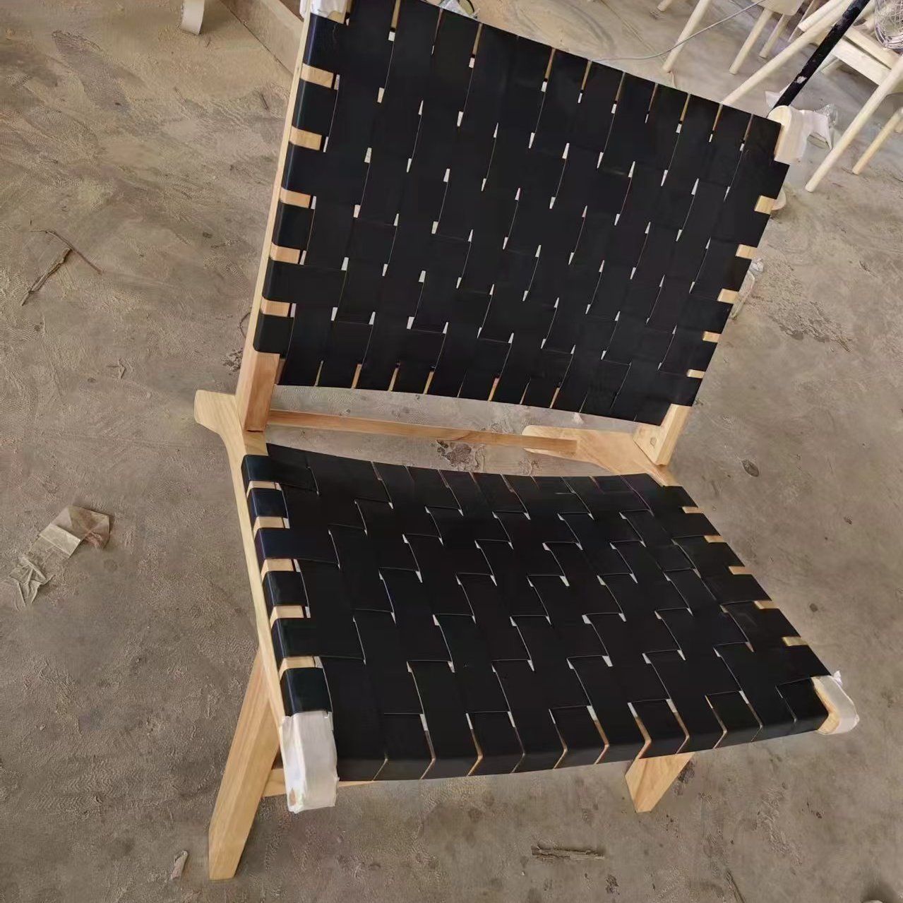 Fabricante de cuerda de madera sólida sofá silla de balcón nórdica silla de ocio japonesa silla de viento silencioso pequeño tipo de casa respaldo perezoso