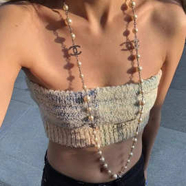 鼎版南油货~25夏季新品小香风针织彩色抹胸背心上衣女