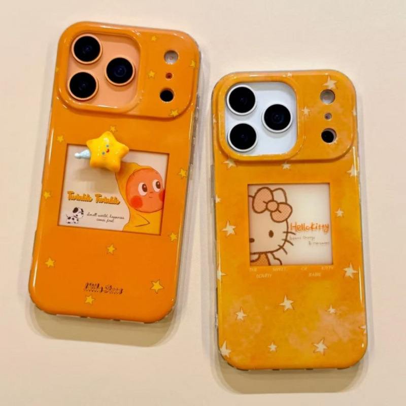 Orange Photo Frame Star Kitty Apple 17Promax Cute Iphone16/15 Double Layer 14 Mobile Phone Hard Case