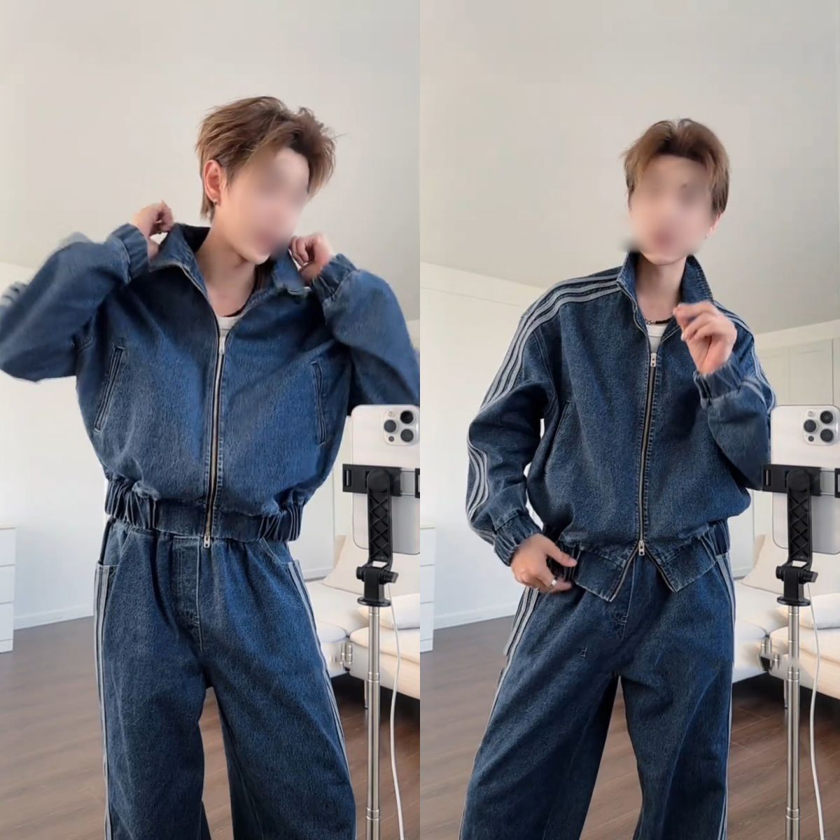 Otoño y invierno de moda nuevo estilo de collar vertical casual vaqueros marca de moda coreana relajada casual lujosa personalidad versátil